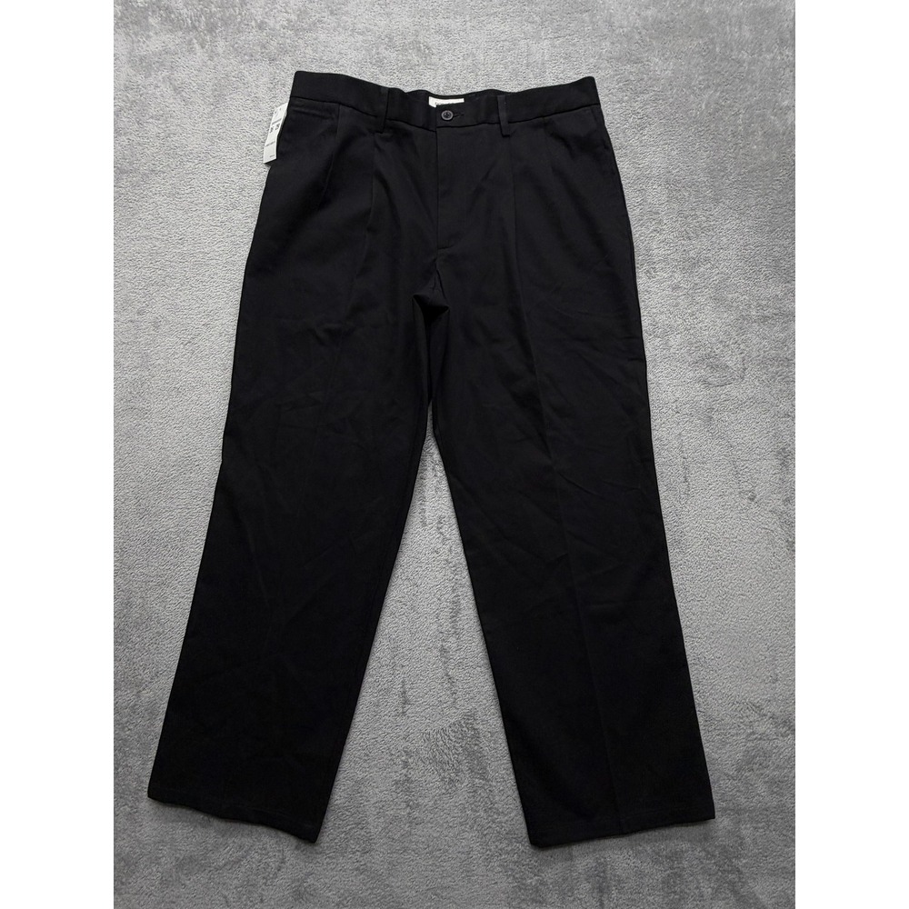 Dockers Pants Mens Measured‎ 37x28 Black Classic Fit Flat Front Chino Khakis
